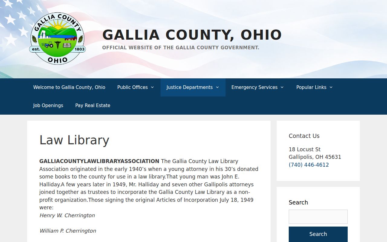 Gallia County court records law library research resource