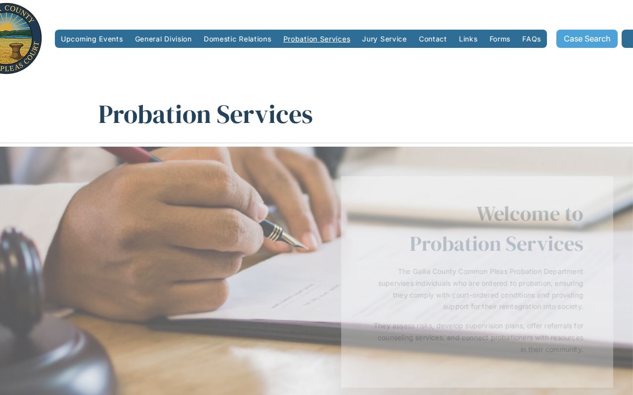 Gallia County criminal docket probation services source page