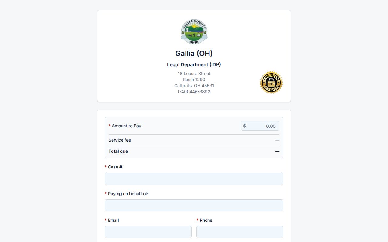 Gallia County traffic court records electronic payment reference